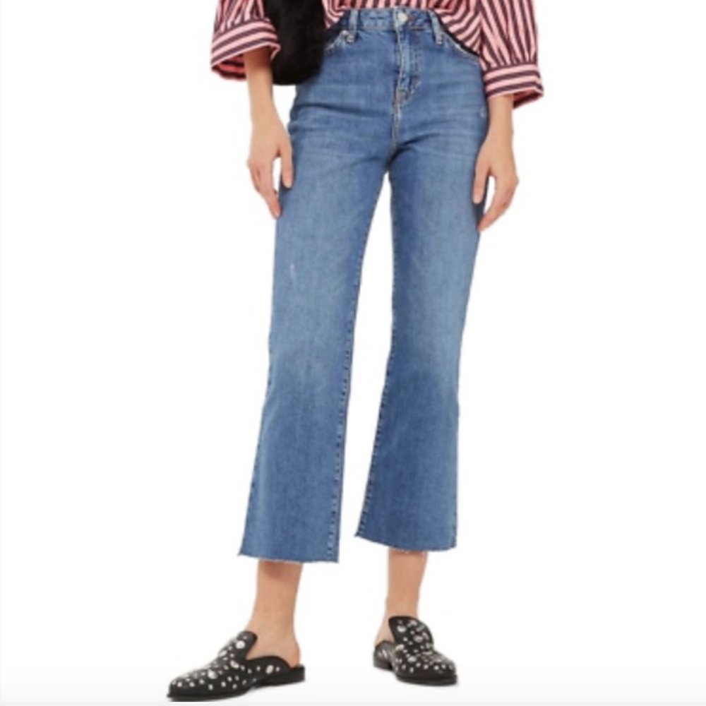 Topshop Flare Crop Jeans 32